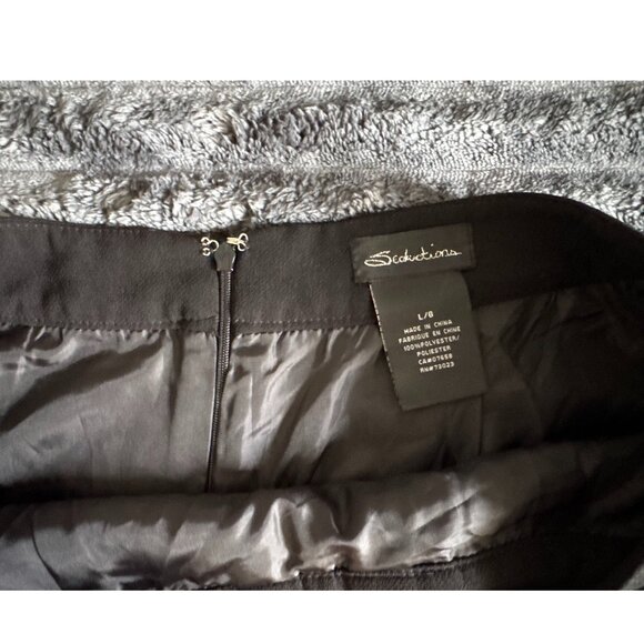 Tulip Lined Black Pleated Mini Skirt – Size Large - Picture 3 of 4